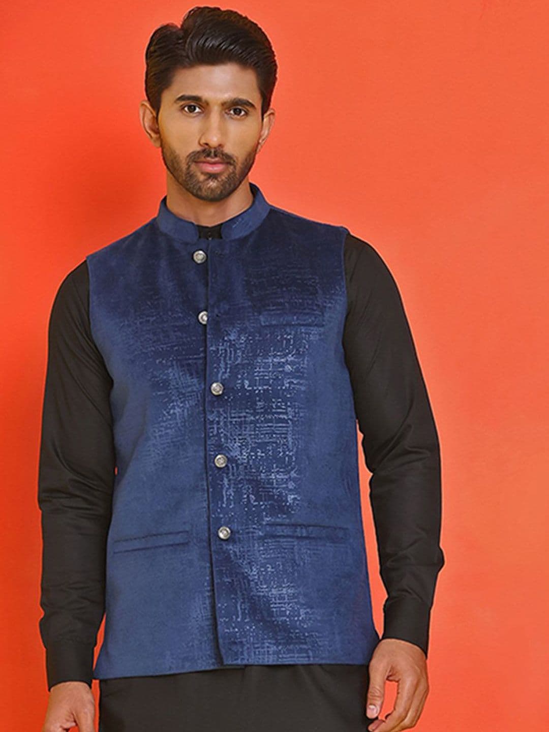 Anouk Kurta With Pyjama & Nehru Jacket - view 1