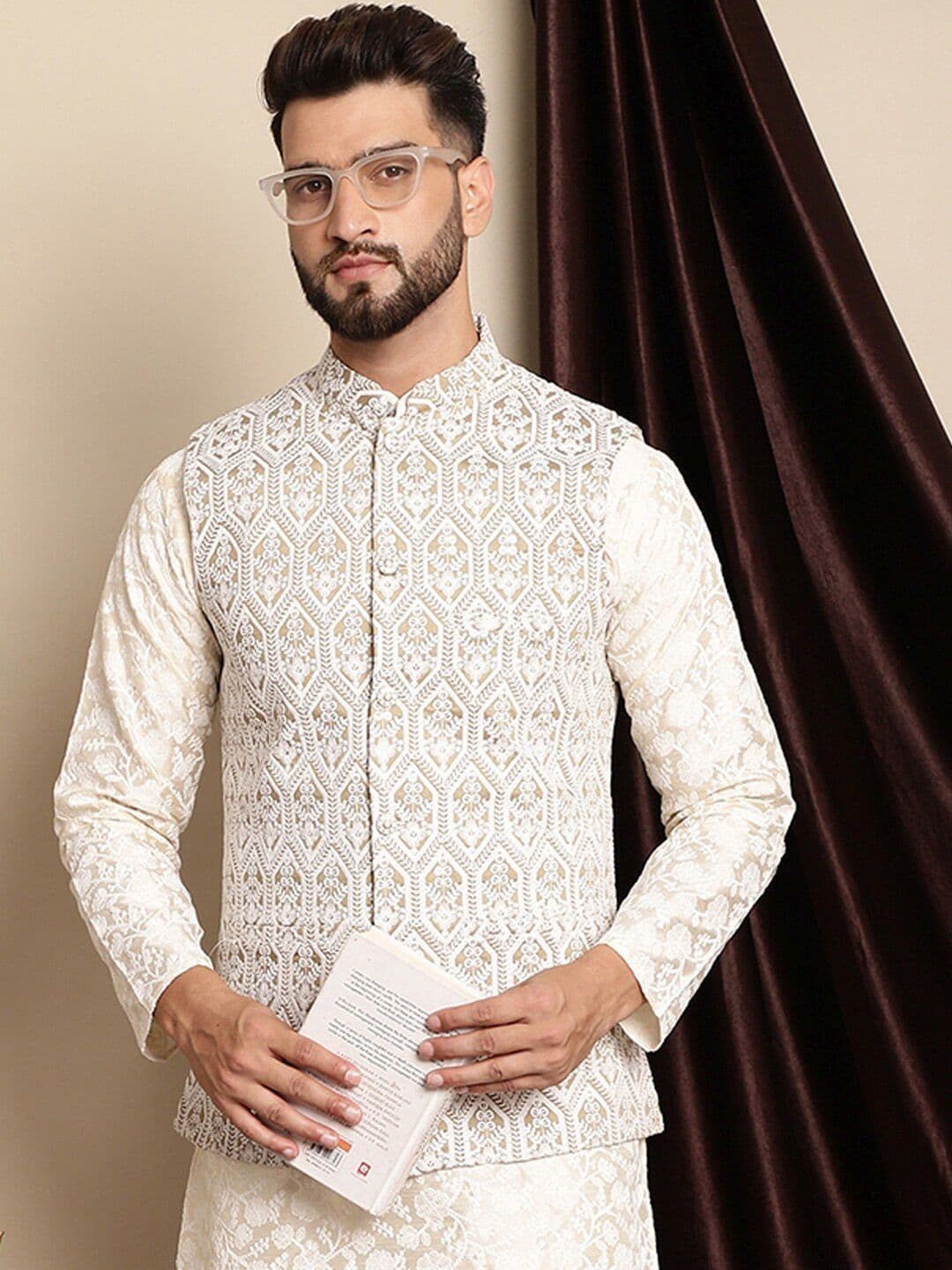 Anouk Embroidered Nehru Jacket - view 1