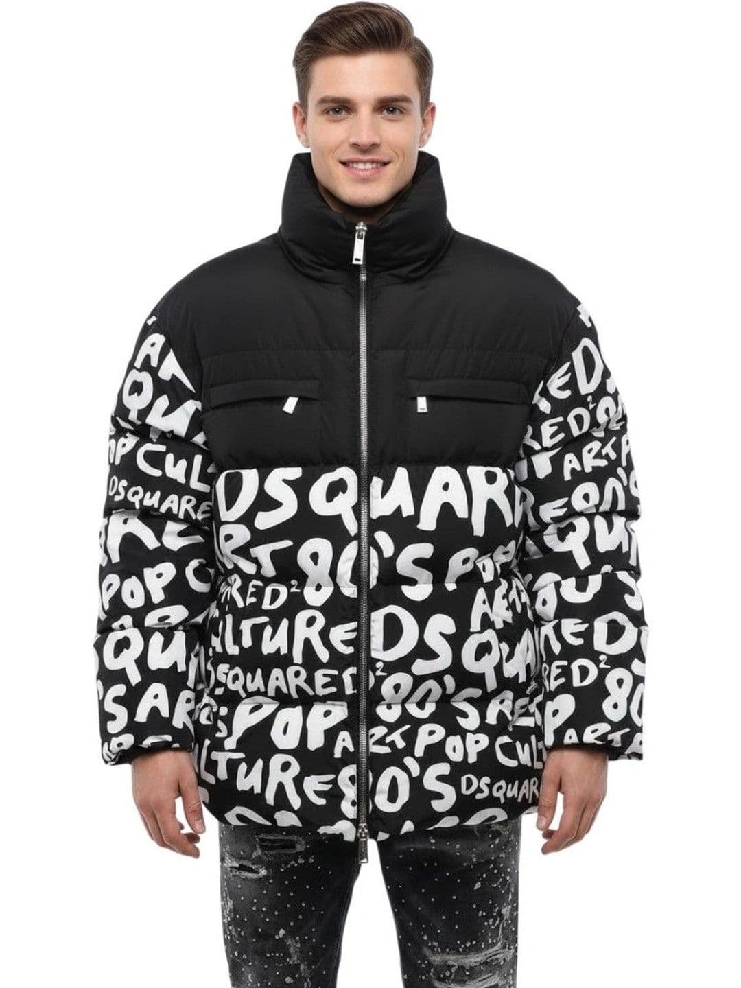 Dsquared2 Black Mock Collar Jacket - view 1
