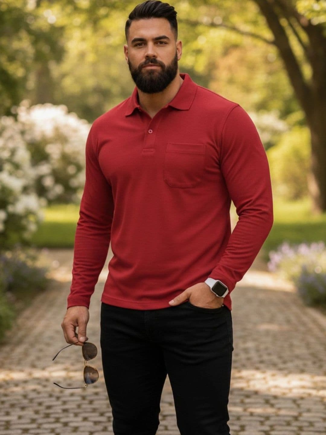 SAIKSA FASHION Men Polo Collar Pockets T-shirt - view 1