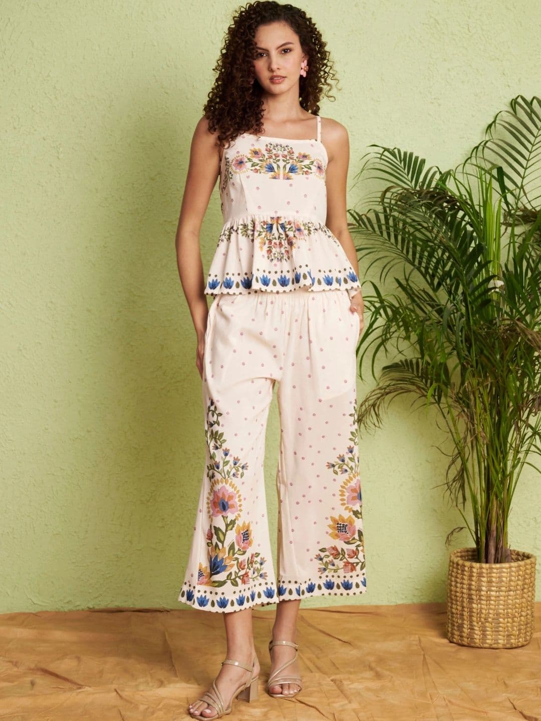 Moda Rapido Tropical Printed Top with Palazzos - view 1
