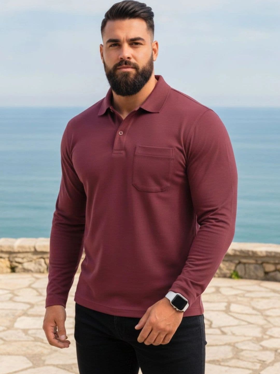 SAIKSA FASHION Men Polo Collar Pockets T-shirt - view 1