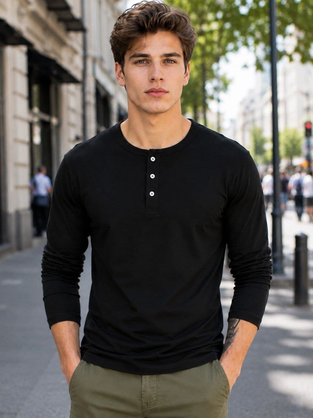 London Hills Men Henley Neck T-shirt - view 1