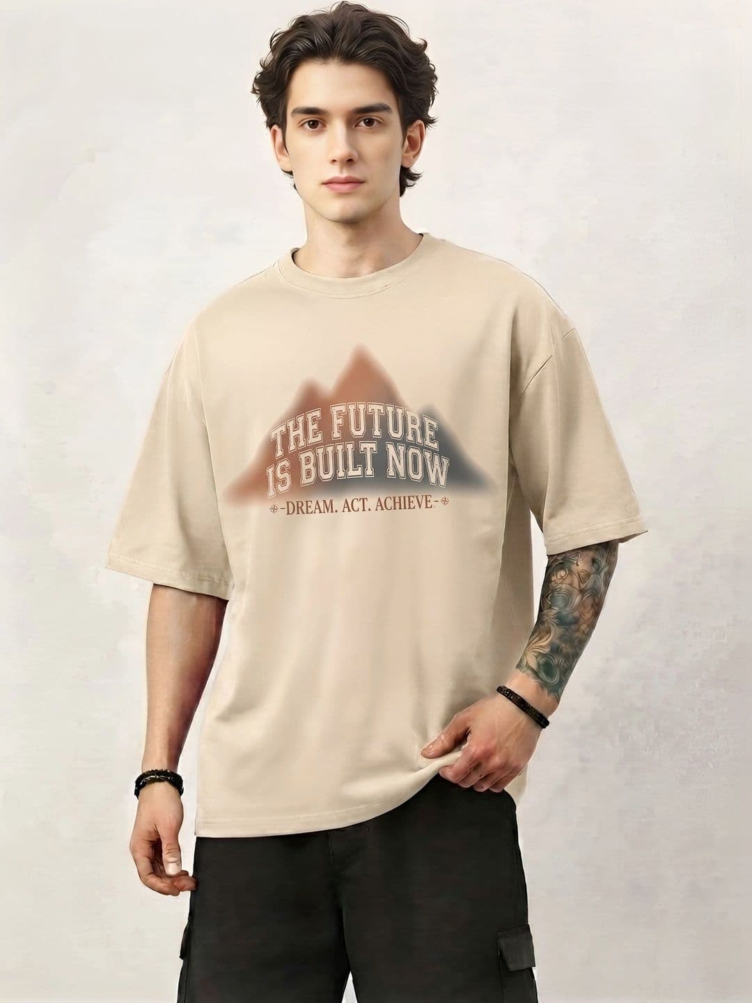 SMARTEES Men Typography Printed Pure Cotton T-shirt - view 1