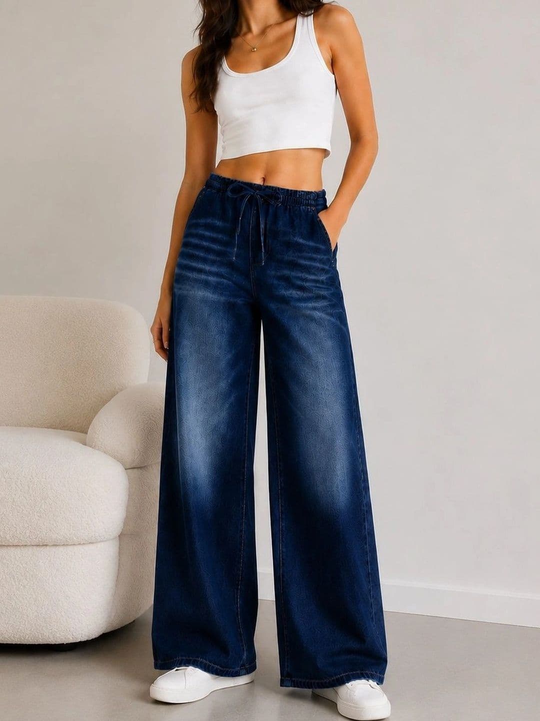 PINKLIT Women Wide Leg High-Rise Light Fade Jeans - view 1