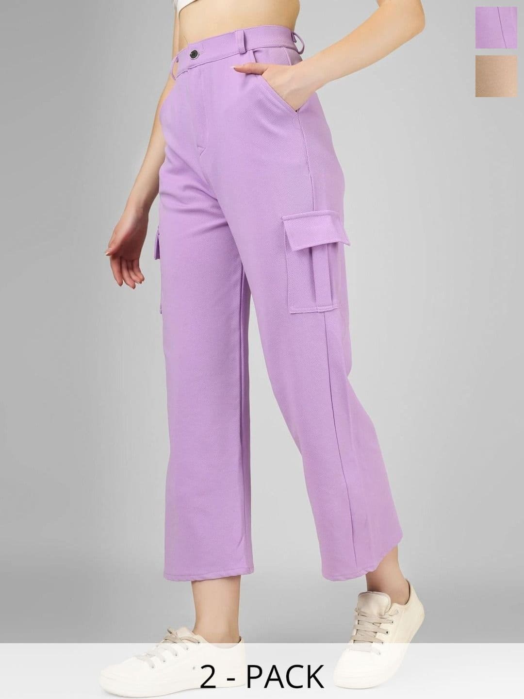 XAVRA Women Original High-Rise Wrinkle Free Cargos Trousers - view 1