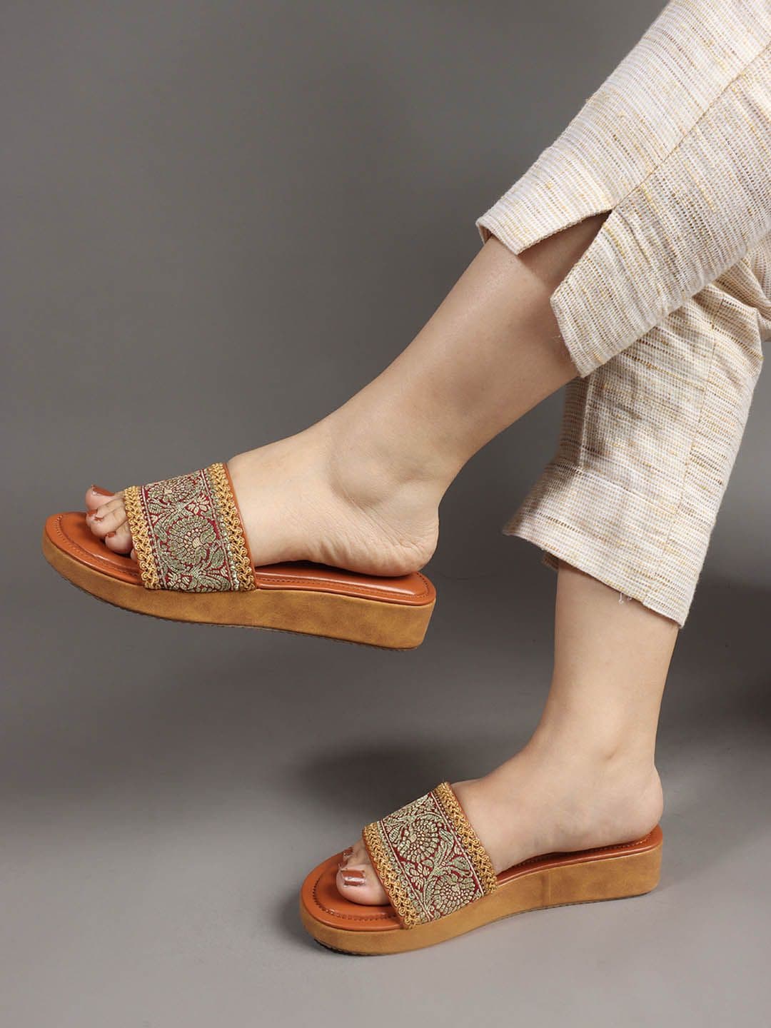 Anouk Embellished Wedge Sandals - view 1