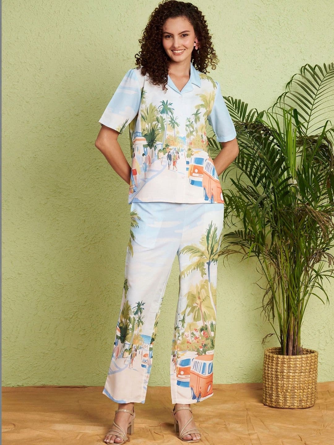 Moda Rapido Tropical Printed Shirt with Trousers - view 1