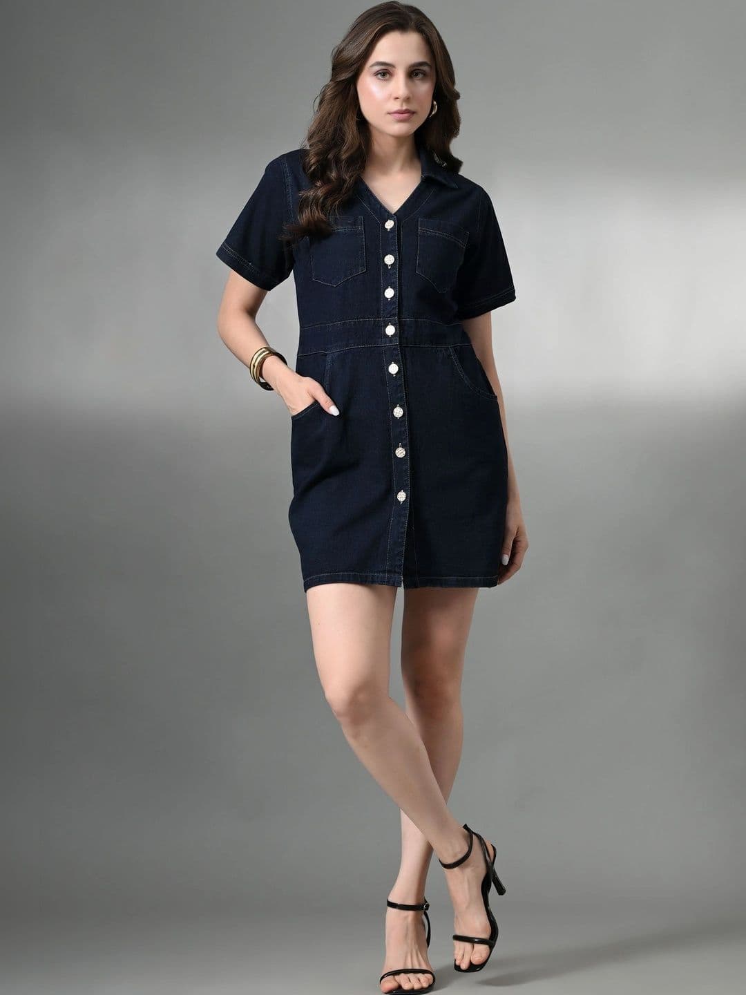 DressBerry Denim Shirt Mini Dress - view 1