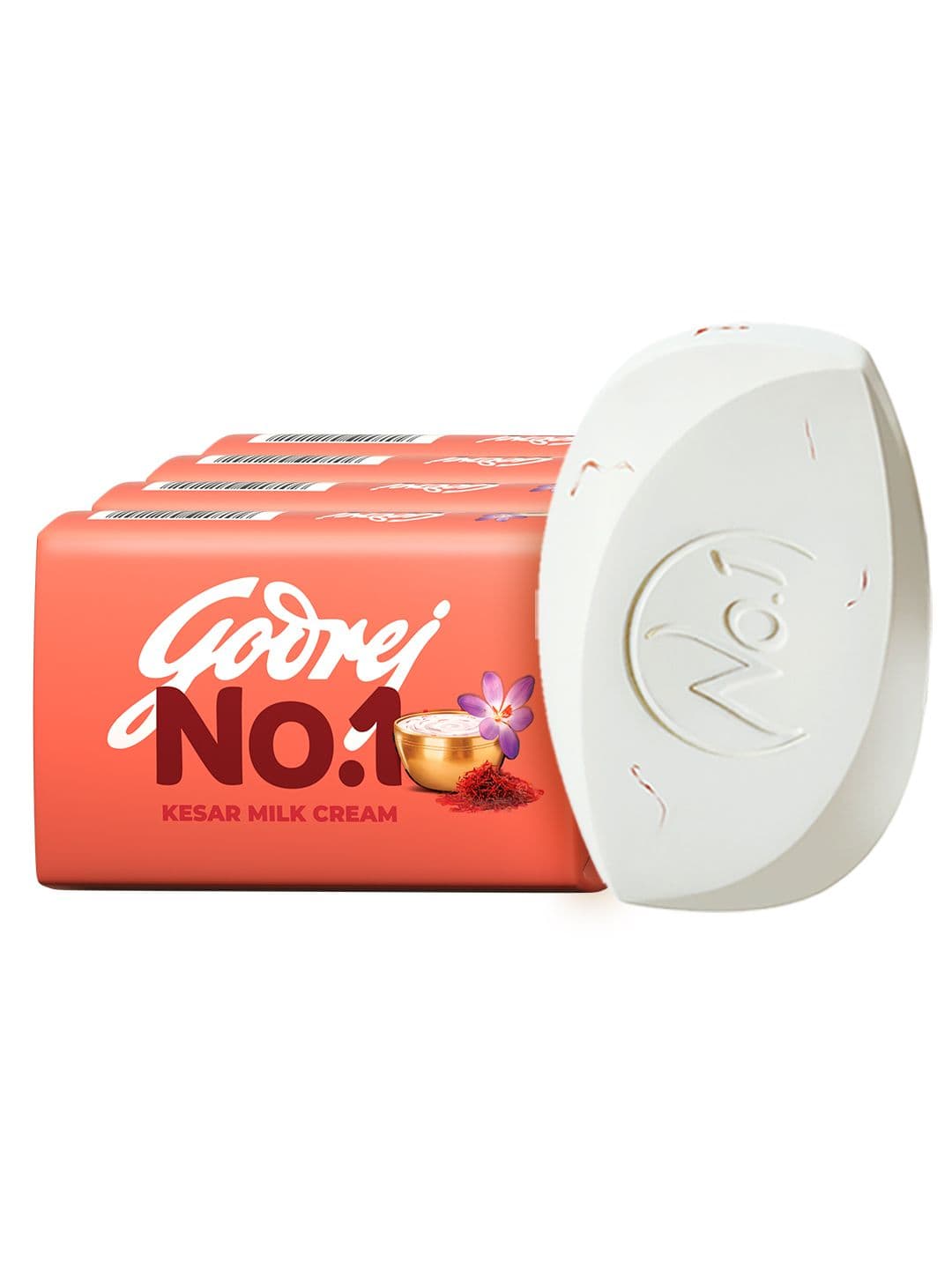 Godrej No.1 Set of 4 Kesar & Milk Cream Soap - 150 g Each - view 1