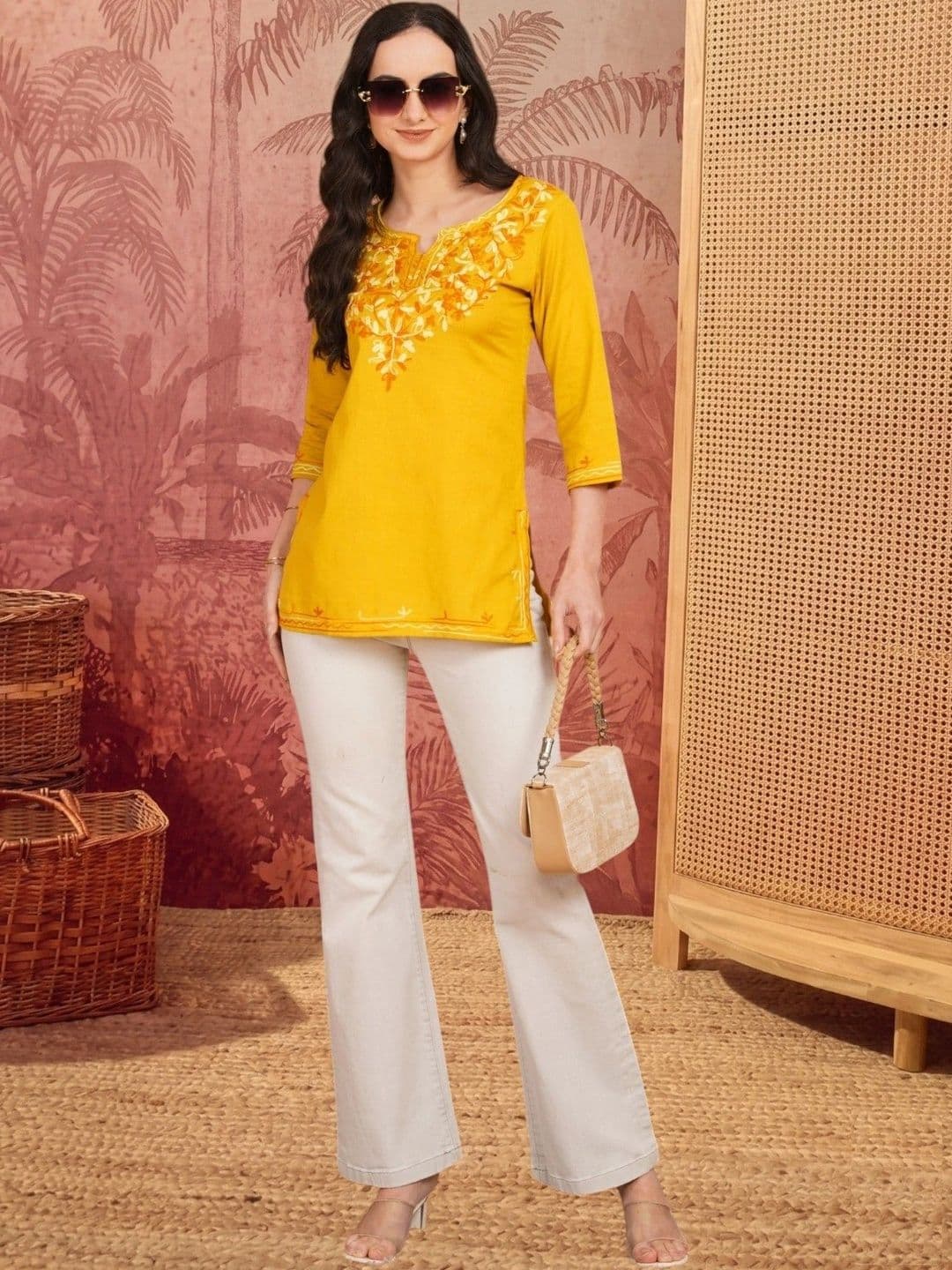 Anouk Rustic Women Embroidered Thread Work Khadi Kurta - view 1