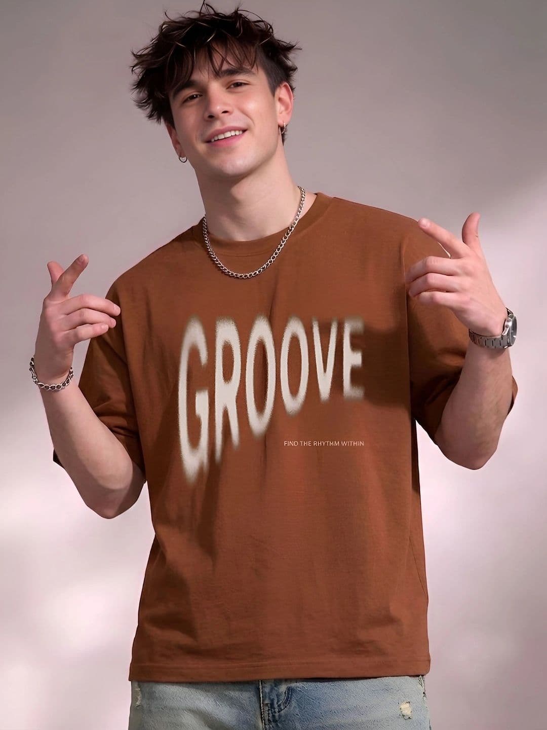 SMARTEES Men Typography Printed Pure Cotton T-shirt - view 1