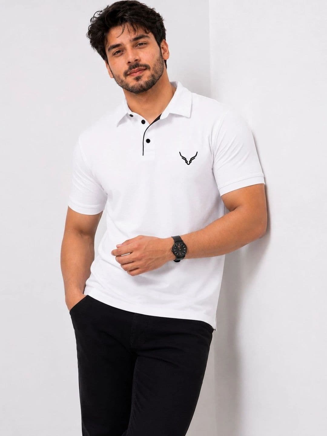 AVRIE Men Brand Logo Polo Collar T-shirt - view 1