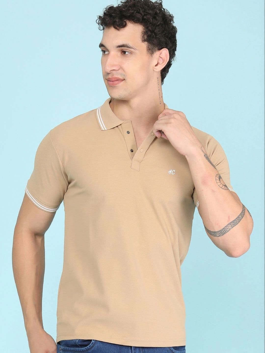 V-Mart Men Brand Logo Polo Collar T-shirt - view 1
