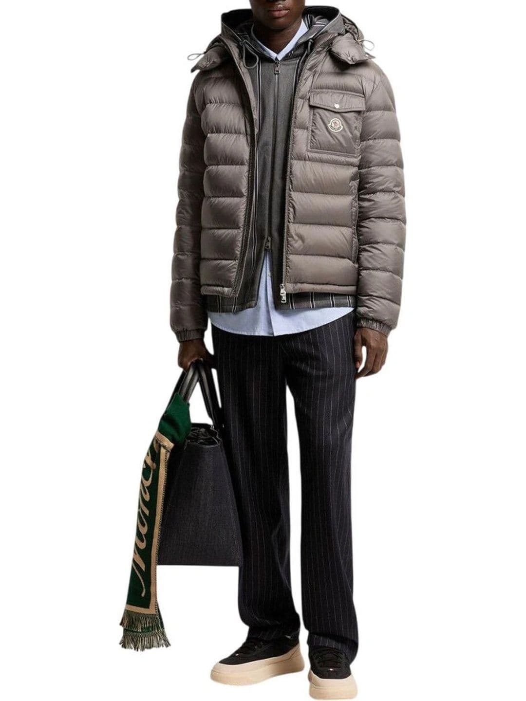 Moncler Grey Quilted Hood Jacket - view 1