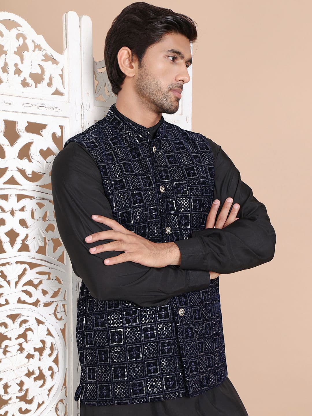 Anouk Embroidered Velvet Nehru Jackets - view 1