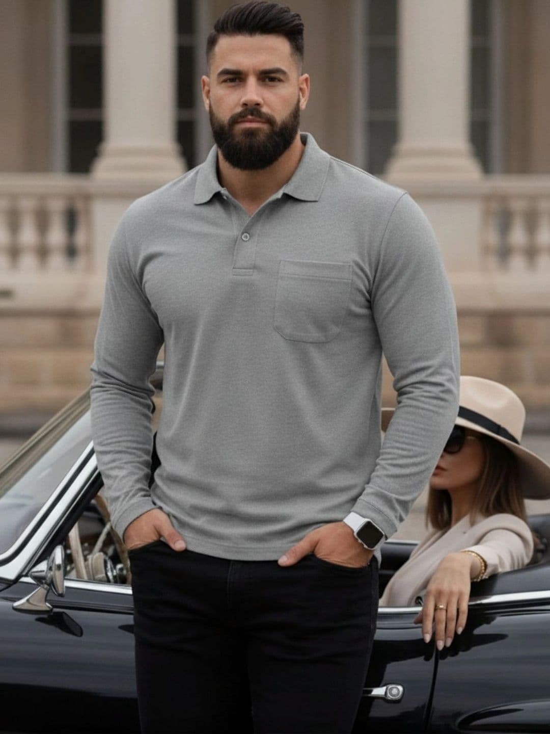 SAIKSA FASHION Men Polo Collar Pockets T-shirt - view 1