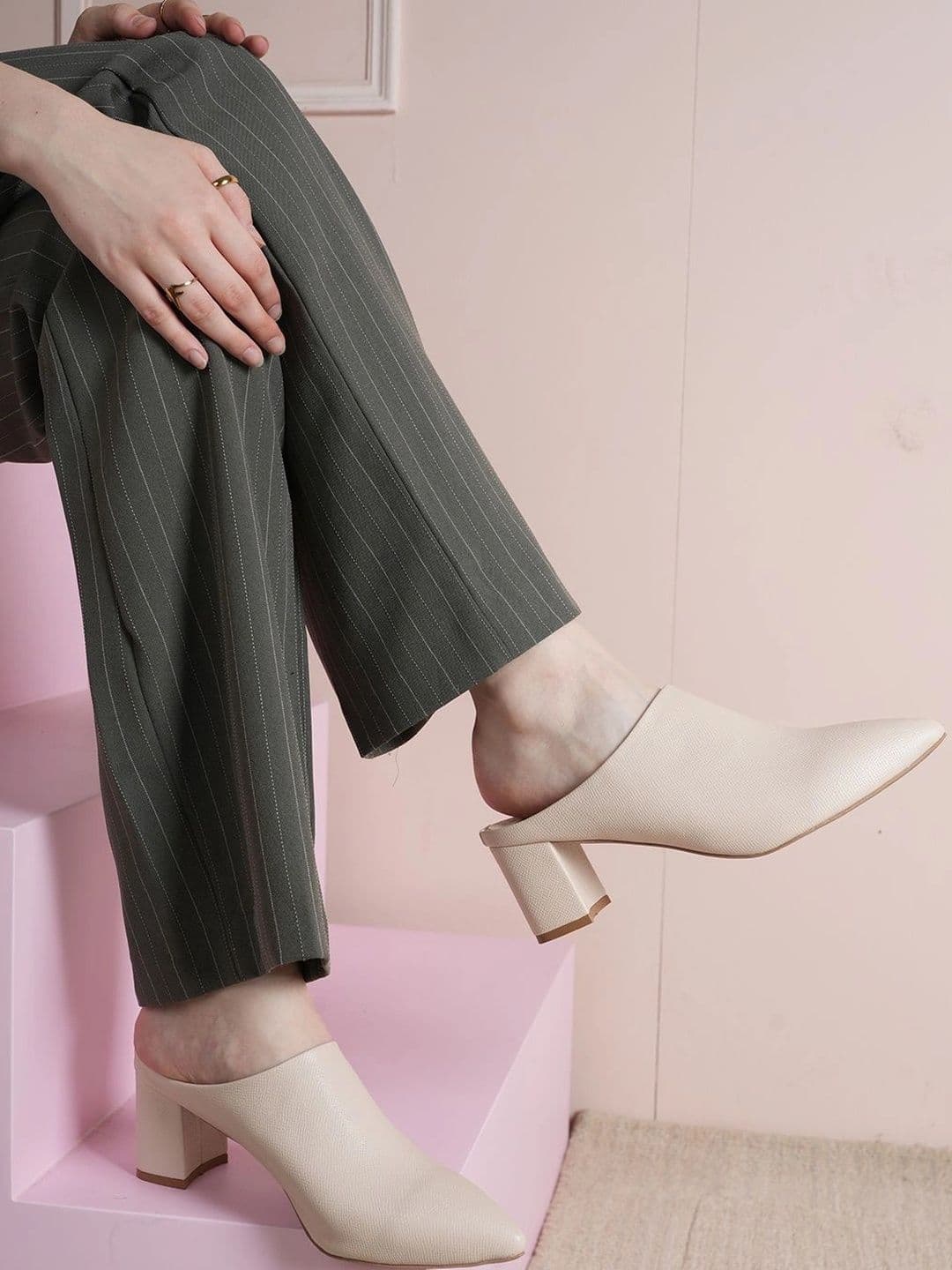 Bella Rosa Textured Party Block Mules - view 1