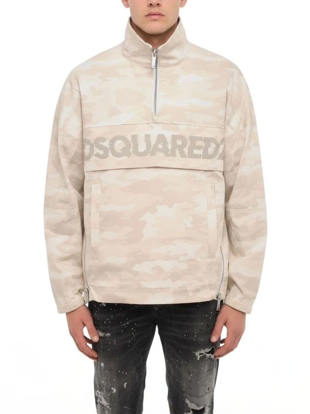 Dsquared2 Beige Mock Collar Jacket - view 1