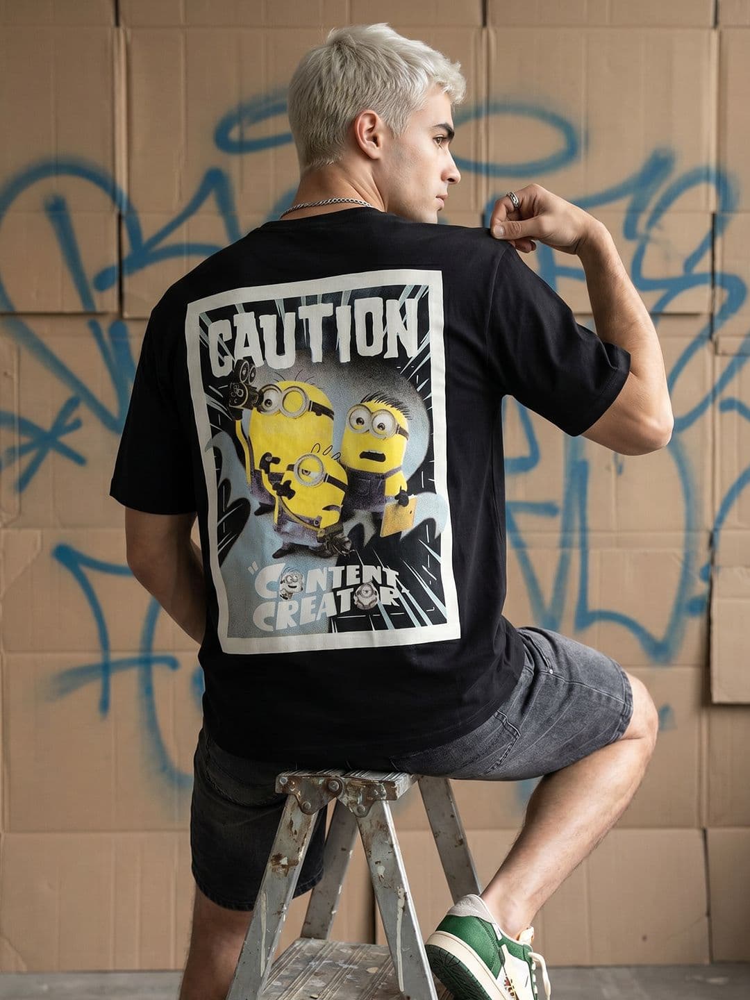 Minions by Kook N Keech Relaxed Fit Minions Graphic Printed Pure Cotton T-shirt - view 1