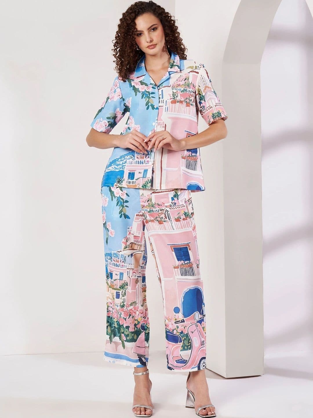 Moda Rapido Tropical Printed Shirt with Trousers - view 1