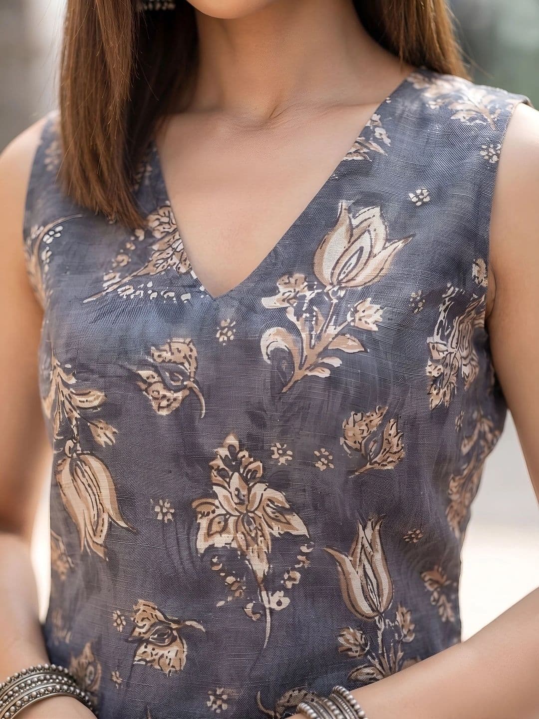 Nayo Floral Cotton Printed Tunic with Palazzos - view 1