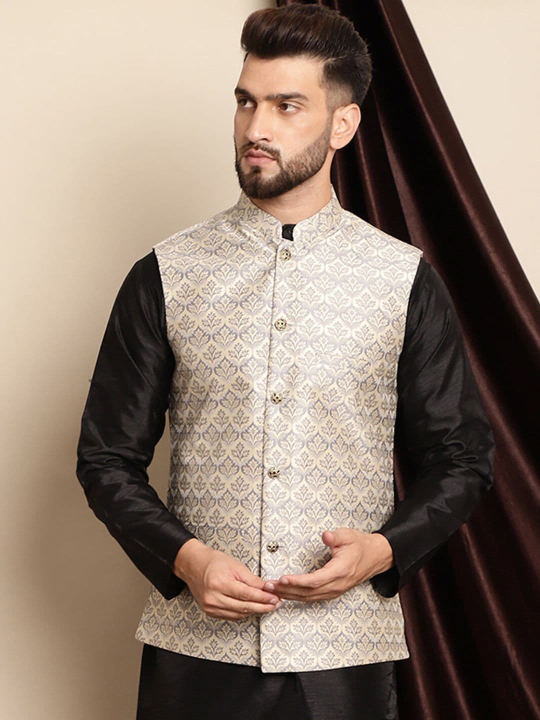 Anouk Woven Design Nehru Jacket - view 1