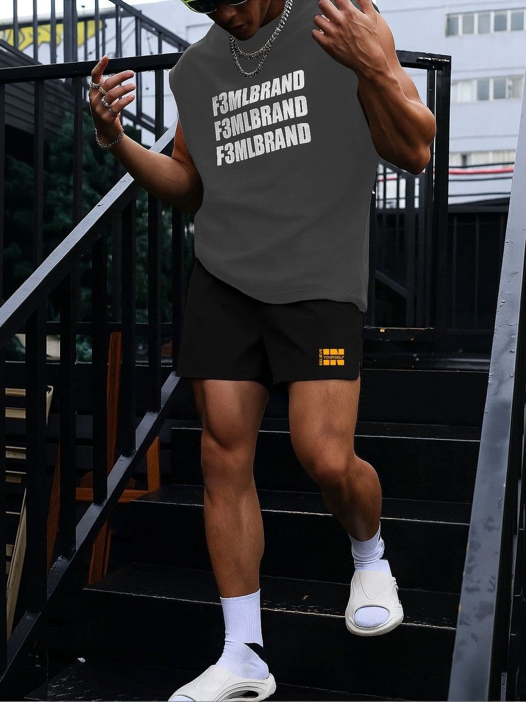 culish Men Typography Training or Gym Shorts - view 1