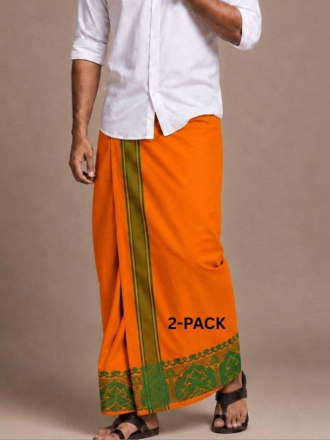 Sharan Elegance Men Striped Cotton Dhoti Dhotis - view 1