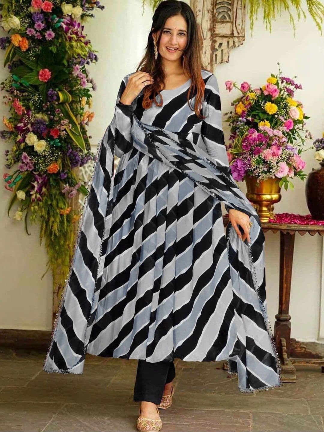 SHREE HARI CLOTH Striped A-Line Maxi Dress - view 1