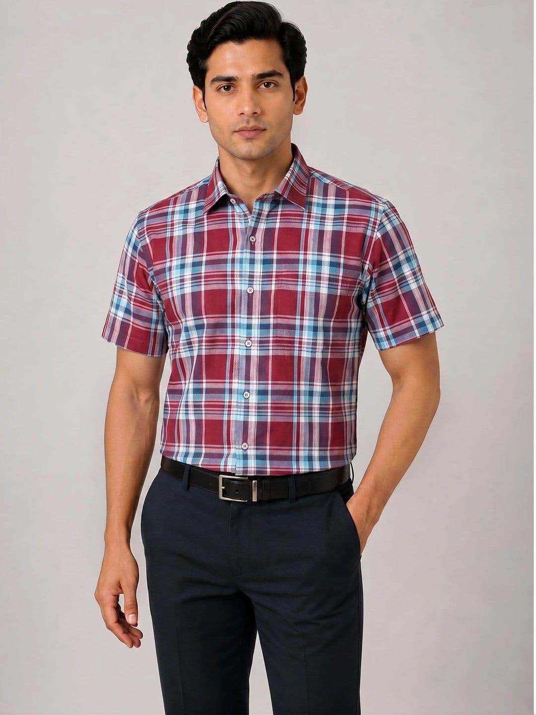 ACCOX Men Comfort Checked Formal Shirt - view 1