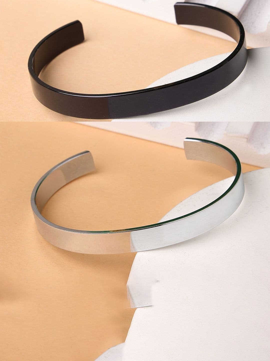 Anouk Men Set Of 2 Stainless Steel Brass-Plated Cuff Bracelets - view 1