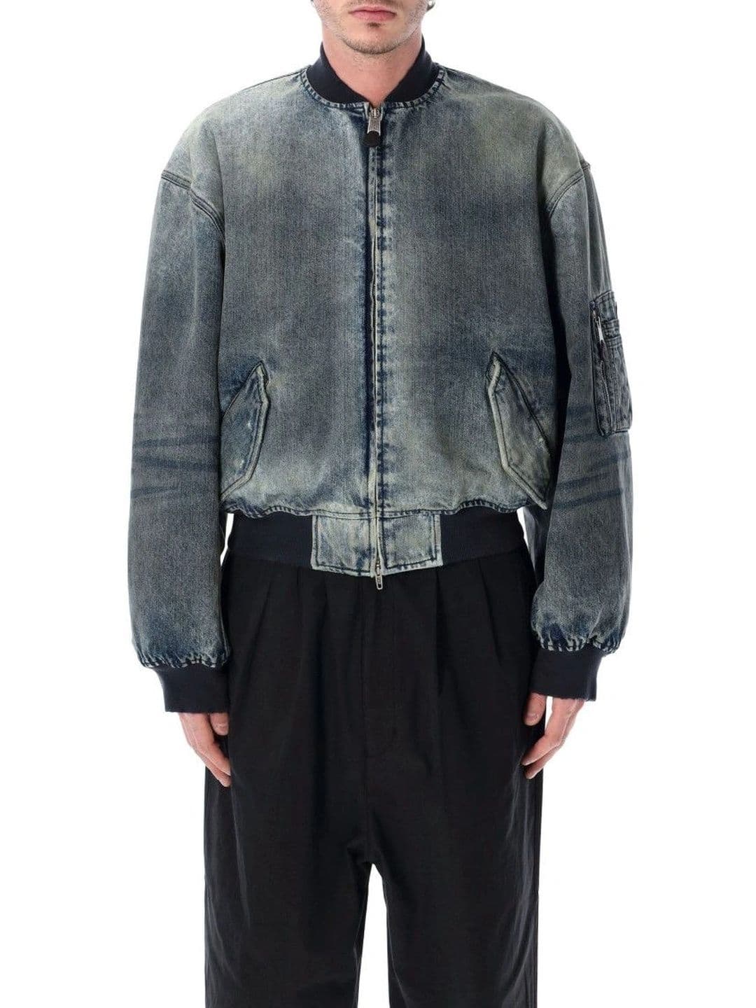 Balenciaga Men Brand Logo Bomber Jacket - view 1