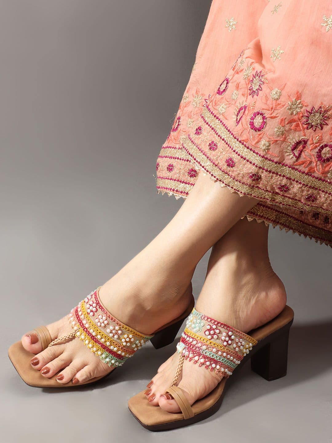 Anouk Embellished Block Sandals - view 1