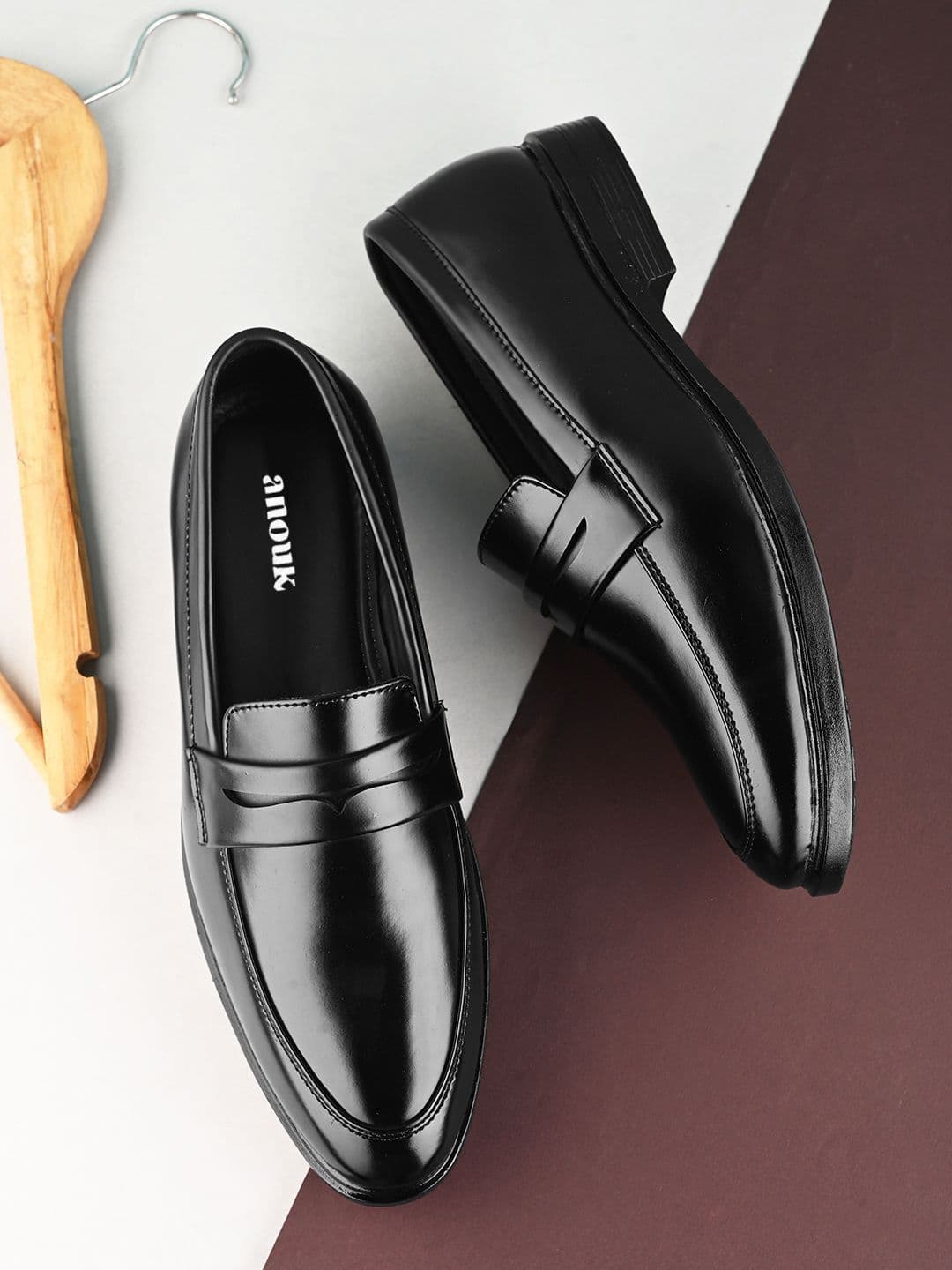 Anouk Men Solid Slip-On Formal Loafers - view 1