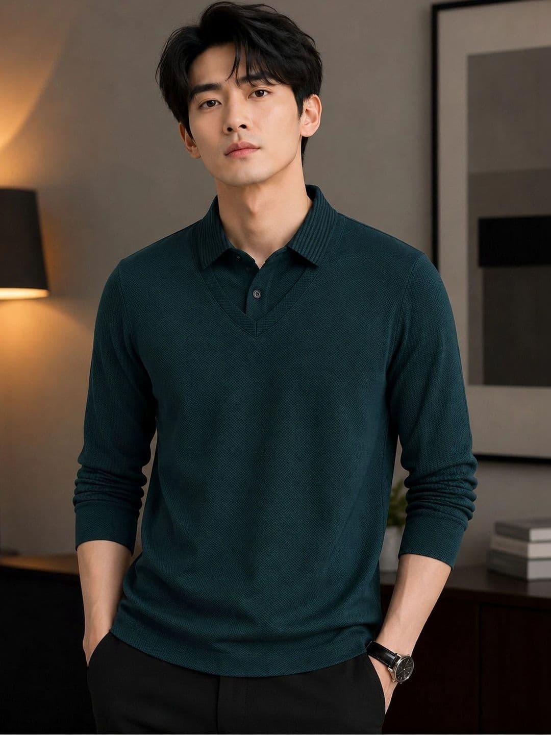 Mast & Harbour Men Polo Collar T-shirt - view 1