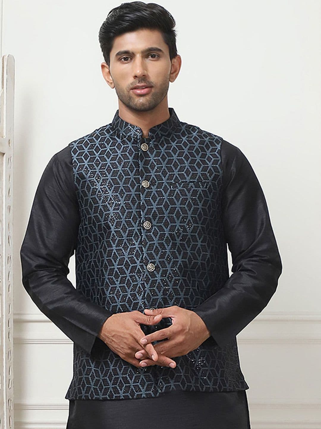 Anouk Woven Design Nehru Jacket - view 1