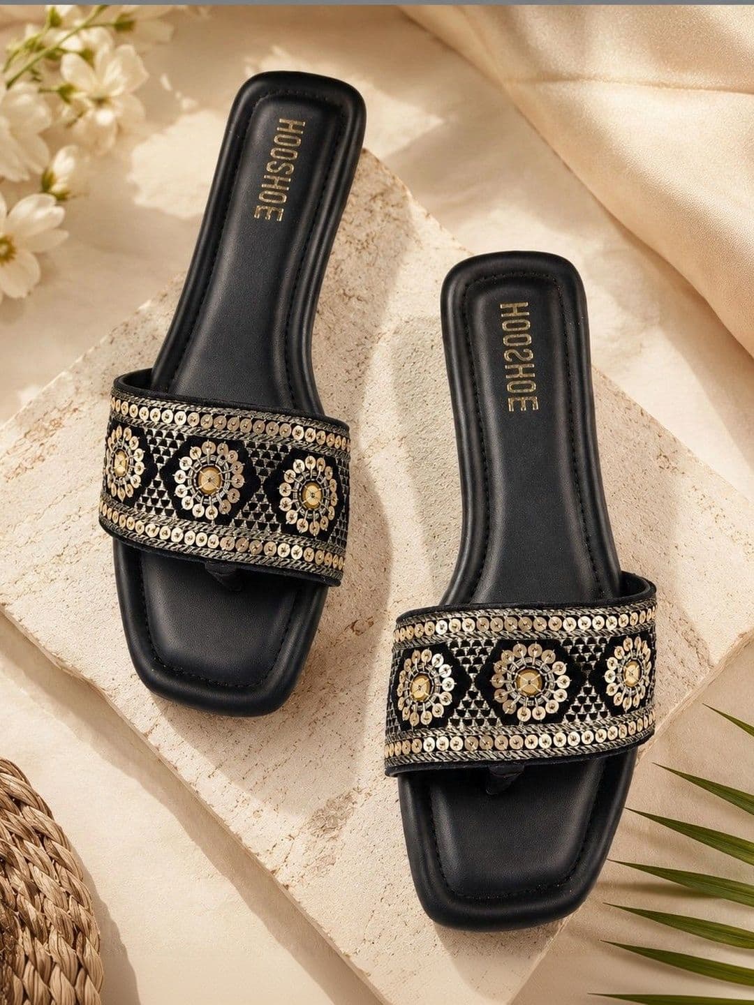 hooshoe Women Embellished Party One Toe Flats - view 1