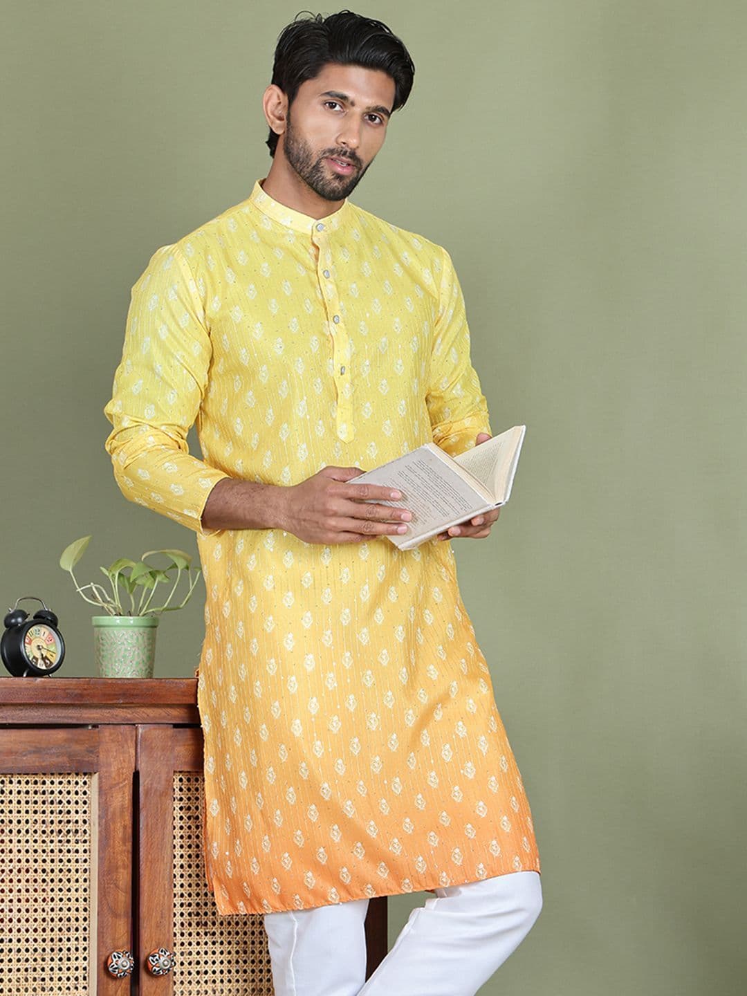 Anouk Floral Printed Sequinned Straight Floral Kurta - view 1
