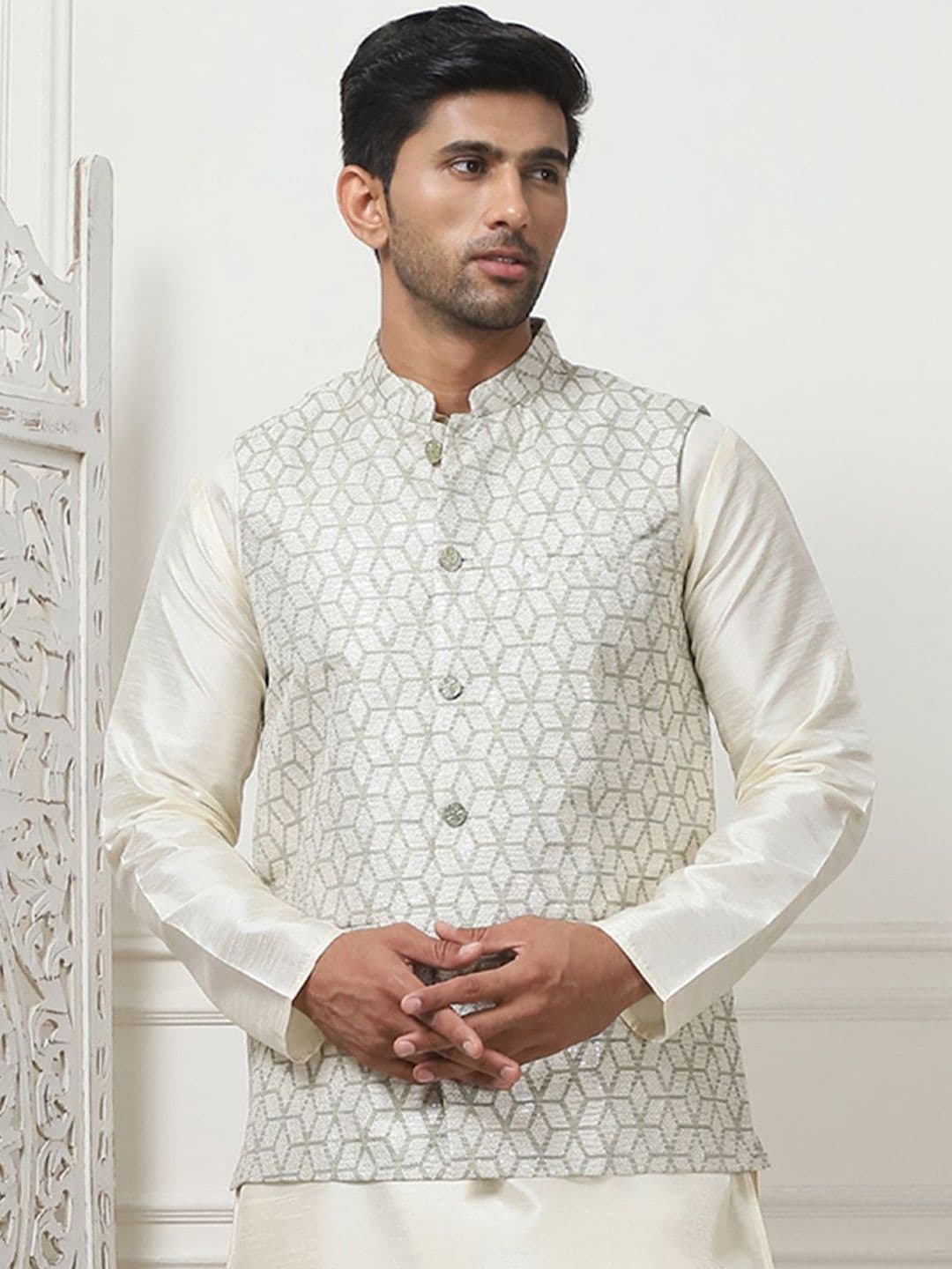 Anouk Printed Woven Design Nehru Jacket - view 1