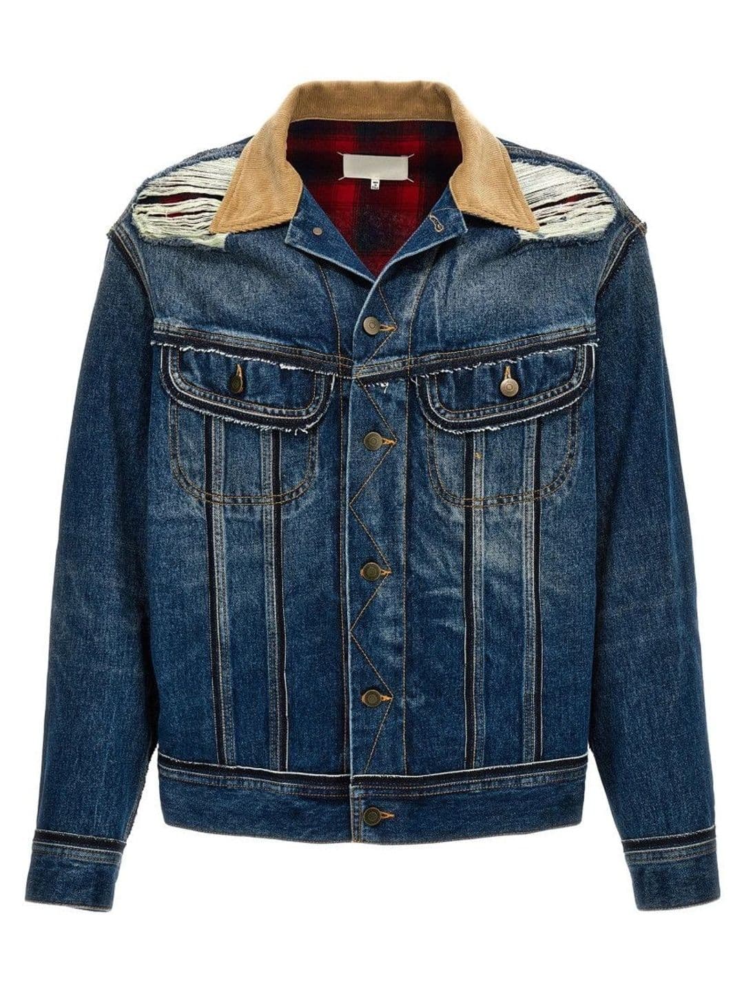 Maison Margiela Blue Checks Shirt Collar Jacket - view 1