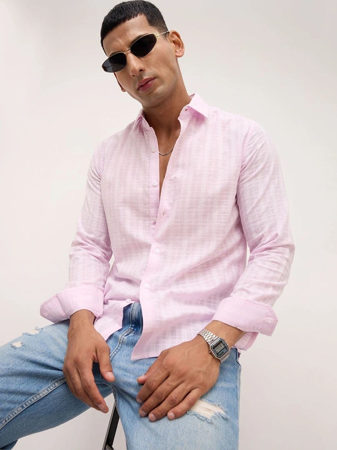VASTRADO Men Classic Slim Fit Checked Casual Shirt - view 1