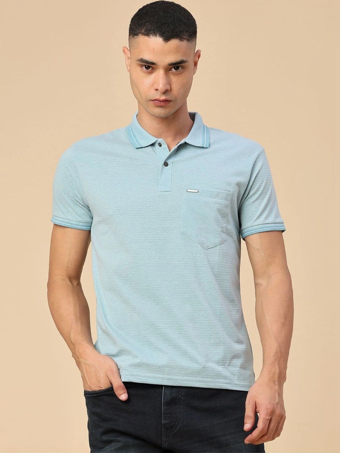 V-Mart Men Polo Collar Pockets Slim Fit T-shirt - view 1