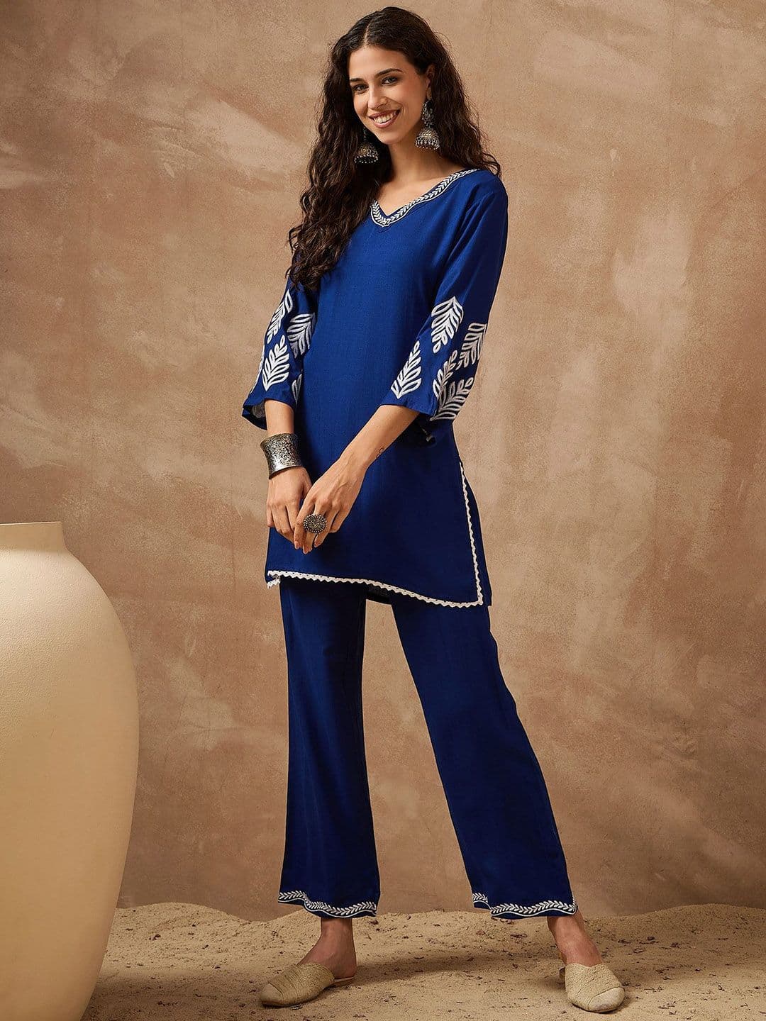 Anouk Embroidered Tunic With Trousers Co-Ords - view 1