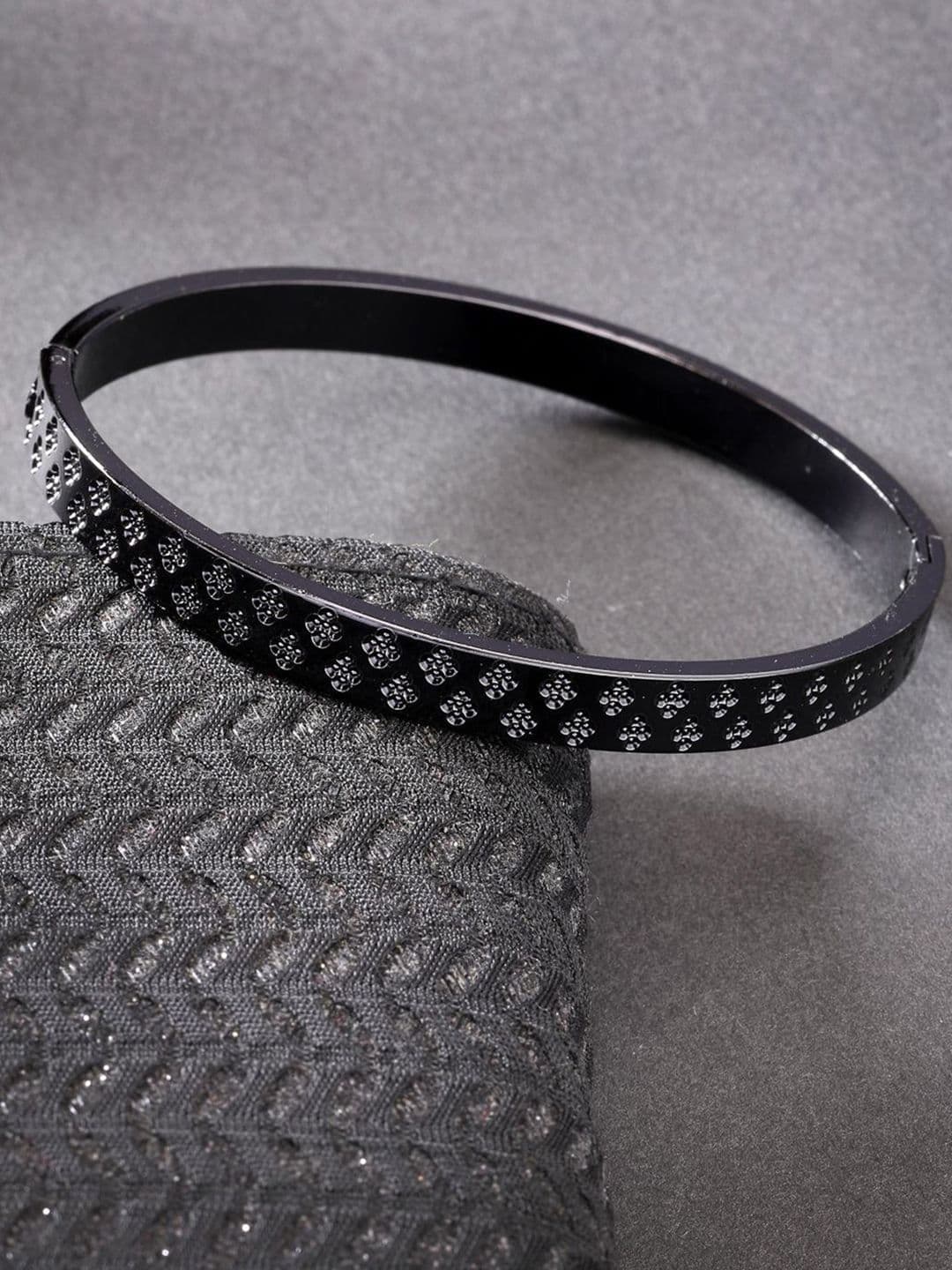 Anouk Men Rhodium-Plated Stainless Steel Kada Bracelet - view 1