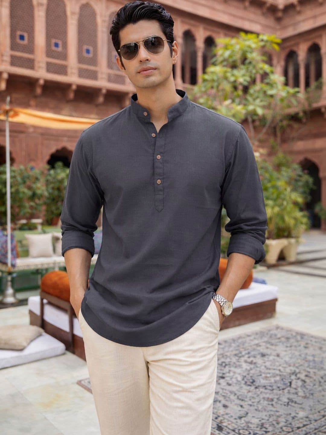 Anouk Men Pure Cotton Daily Short Kurta - view 1
