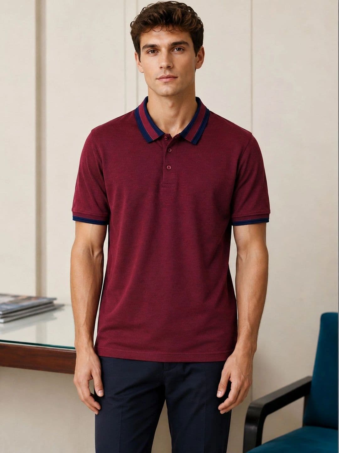 HERE&NOW Men Polo Collar T-shirt - view 1