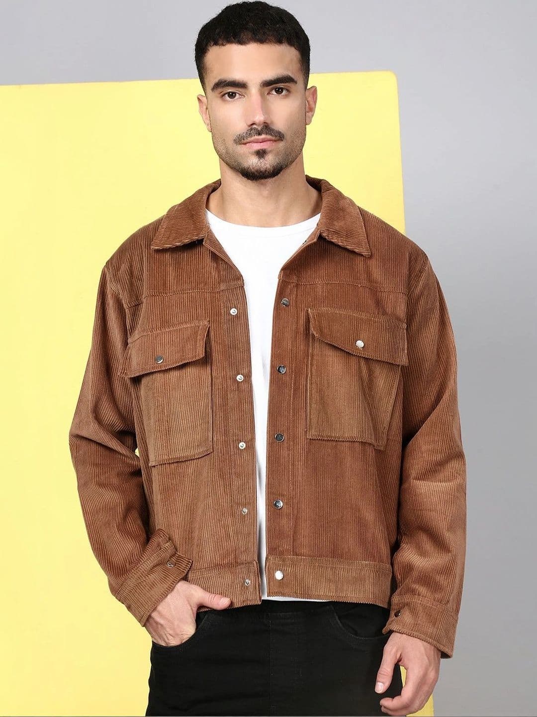 Kaali Peeli Men Corduroy Woven Jacket - view 1