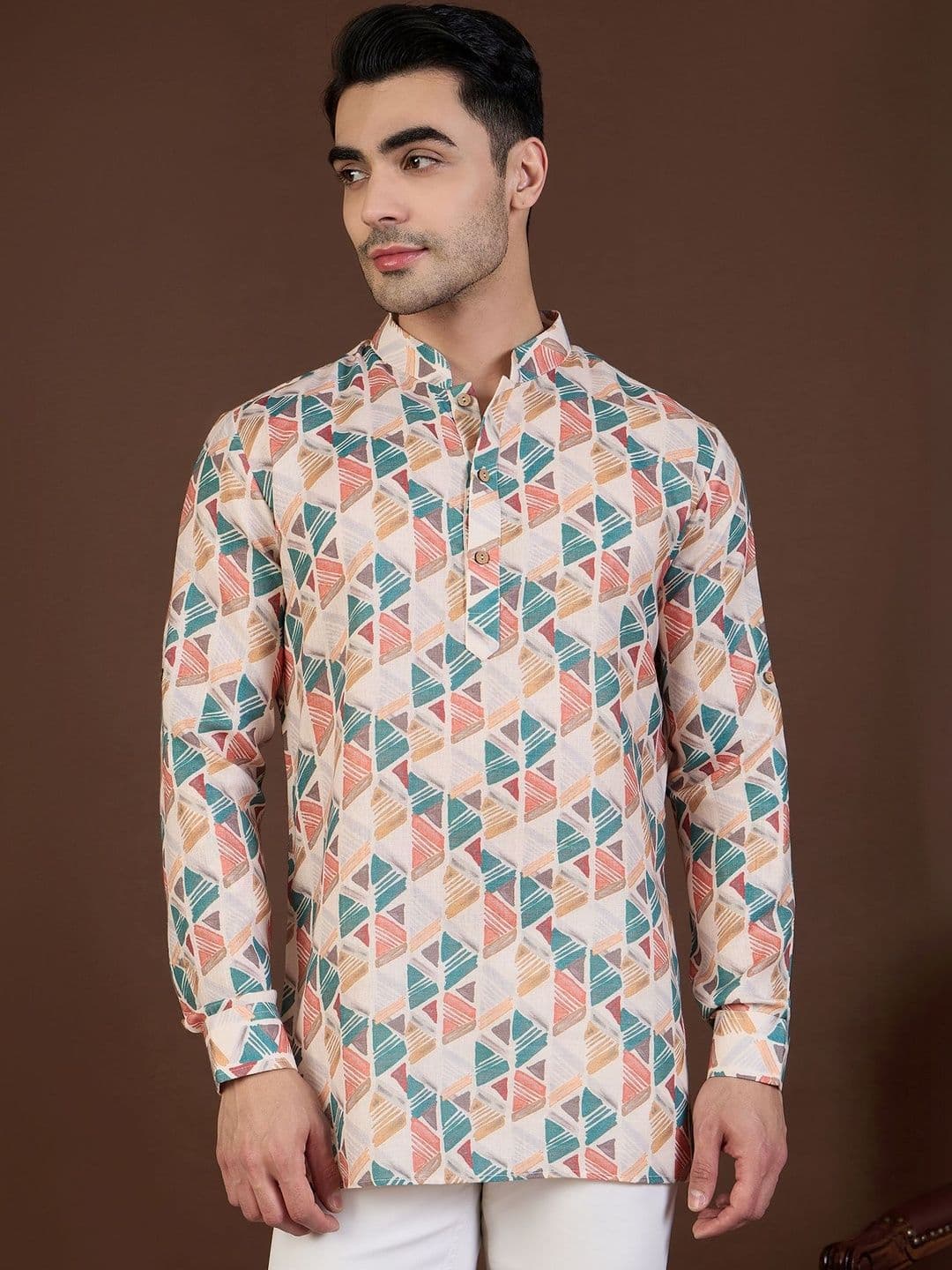 Anouk Men Geometric Printed Kurta - view 1