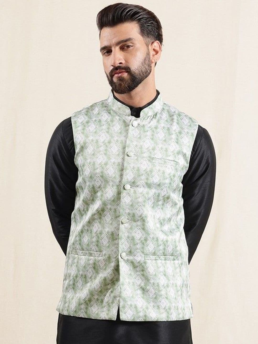 Anouk Geometric Printed Nehru Jacket - view 1